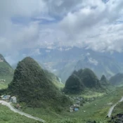 Clouds gathering above mountain roads in Ha Giang during the rainy season